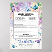 Vlinderthema Baby Shower Fotoprop Frame Schuim Boa Poster (Voorkant)