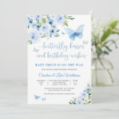 Vlinderthema Baby Shower Uitnodiging (Staand voorkant)