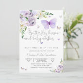 Vlinderthema Baby Shower Uitnodiging (Staand voorkant)