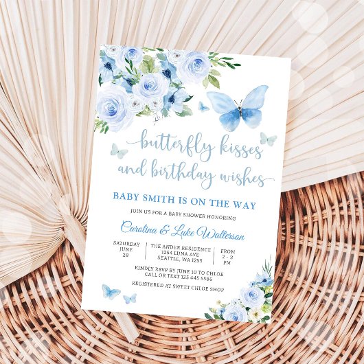 Vlinderthema Baby Shower Uitnodiging