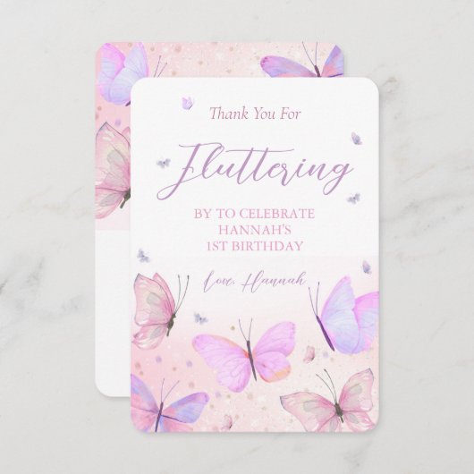 Vlinderthema bedankkaart (Voorkant / Achterkant)