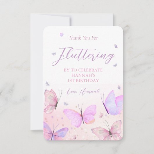 Vlinderthema bedankkaart (Voorkant)