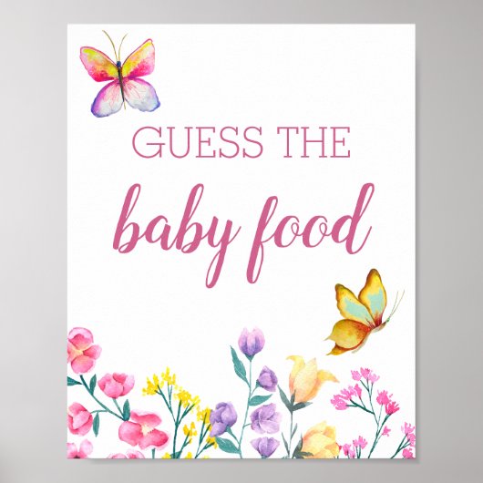 Vlinderthema Bloementuin Raad De Babyvoeding Poster (Voorkant)