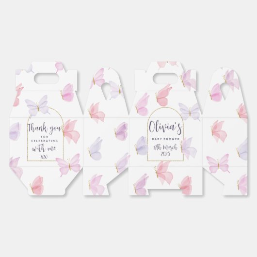 Vlinderthema feestdozen bedankdoosjes (Ongevouwen)