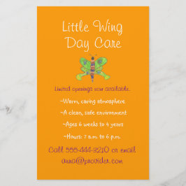 Vlinderthema kinderopvang flyer