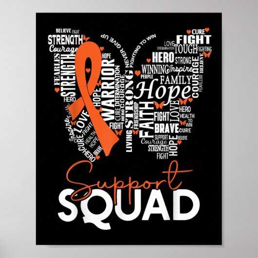 Vlindertijd Leukemie Bloedkanker Bewustzijn Steun Poster (Voorkant)