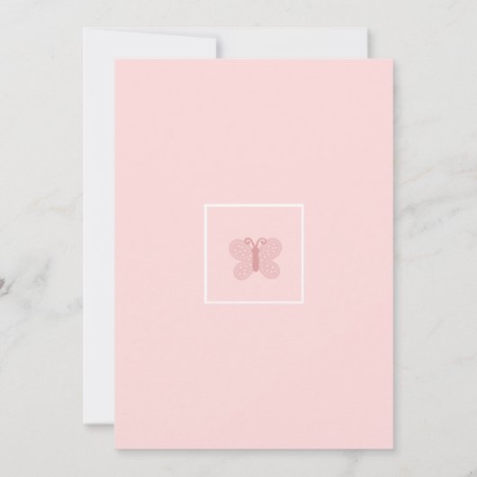 Vlindertje Baby Shower Kaart (Achterkant)