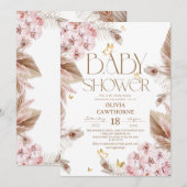 Vlindertje Baby Shower Kaart (Voorkant / Achterkant)