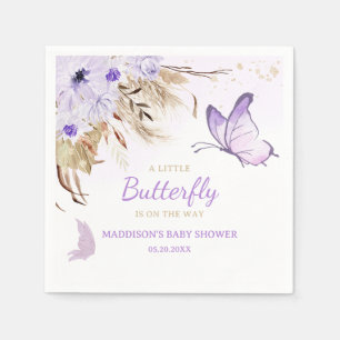 Vlindertje baby shower met bloemen servet