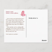 Vlindertje flap flap 6de verjaardagsuitnodiging briefkaart (Achterkant)