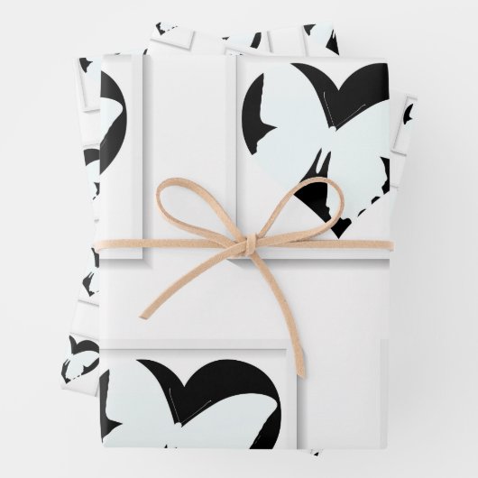 Vlindertje Hart Wit Inpakpapier Vel (In situ)