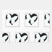 Vlindertje Hart Wit Inpakpapier Vel (Voorkant)