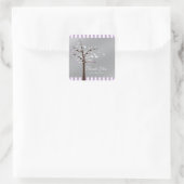 Vlindertje Lavendel & Grijs Baby Shower Sticker (Tas)