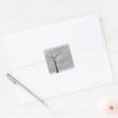 Vlindertje Lavendel & Grijs Baby Shower Sticker (Envelop)