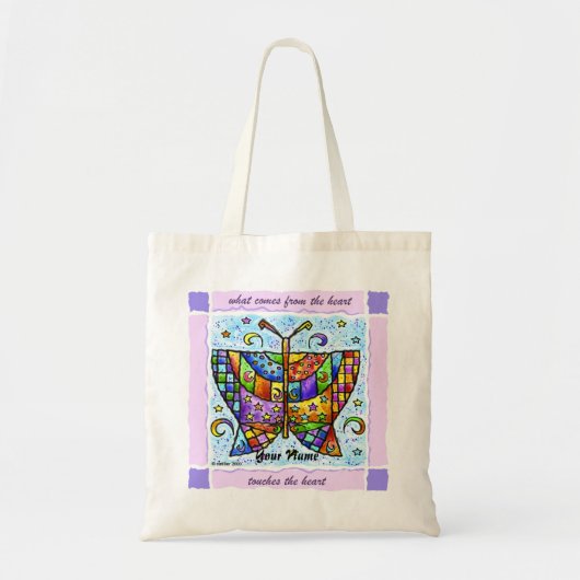 Vlindertjes Hartjes Tote Bag (Voorkant)