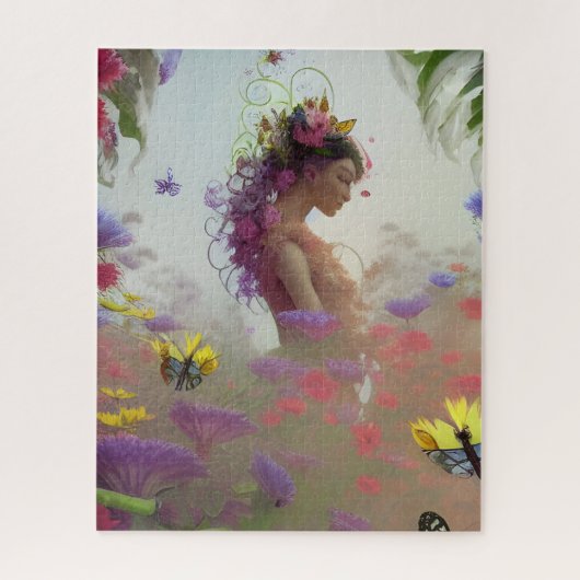 Vlindertuin AI Gegenereerd Legpuzzel (Verticaal)