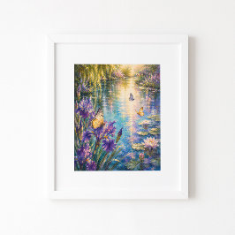 Vlindertuin Aquarel Kunstprint Poster