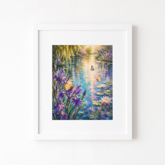 Vlindertuin Aquarel Kunstprint Poster