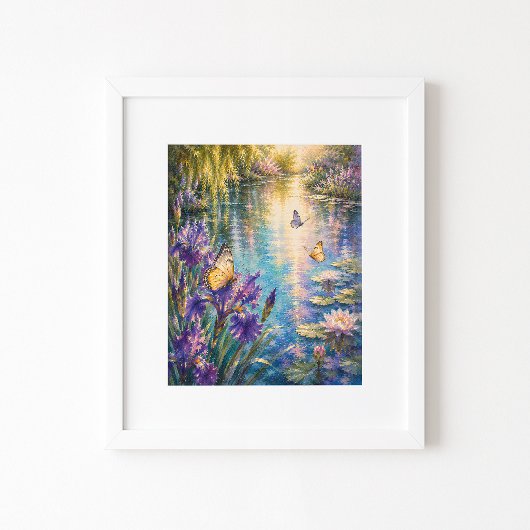 Vlindertuin Aquarel Kunstprint Poster