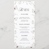 Vlindertuin Baby Shower of Bruiloftsshowers Menu (Voorkant)