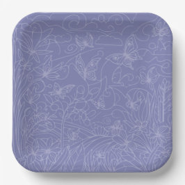 Vlindertuin Blauw Papieren Bordje