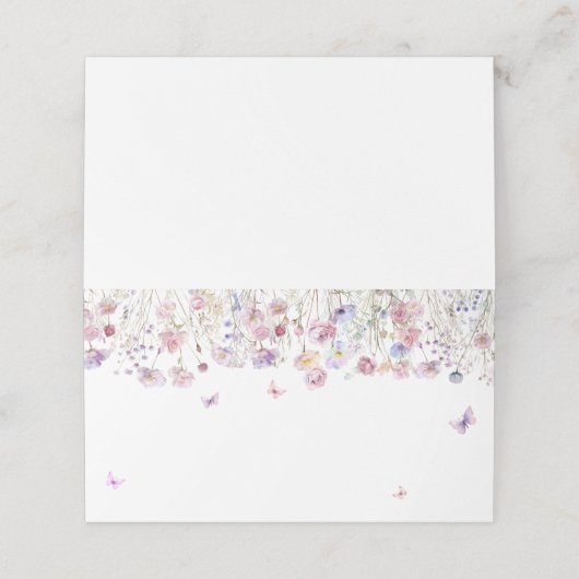 Vlindertuin Bloemstuk Plaatskaartje (Buitenkant ongevouwen)