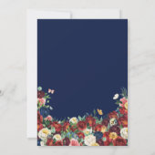 Vlindertuin Bordeaux Blauwe Bloem Quinceanera  Kaart (Achterkant)