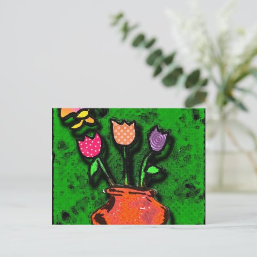 vlindertuin briefkaart (Staand voorkant)