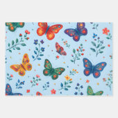 Vlindertuin Cadeaupapier – Kleurrijk Bloemmotief (Voorkant 3)