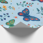Vlindertuin Cadeaupapier – Kleurrijk Bloemmotief (Hoek)
