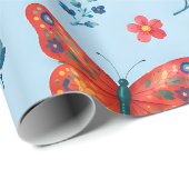 Vlindertuin Cadeaupapier – Kleurrijk Bloemmotief (Rol Hoek)