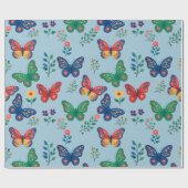 Vlindertuin Cadeaupapier – Kleurrijk Bloemmotief (Vlak)