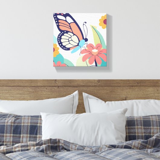 Vlindertuin Canvas Afdruk (Insitu (Slaapkamer))