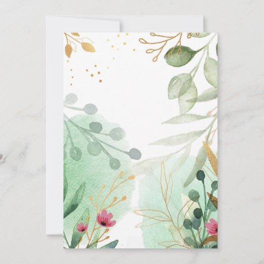 Vlindertuin Flamingo Fee Bloemen Verjaardag Kaart (Achterkant)