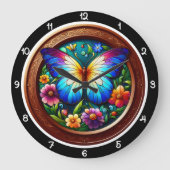 Vlindertuin Gebrandschilderd Glas Grote Klok (Voorkant)
