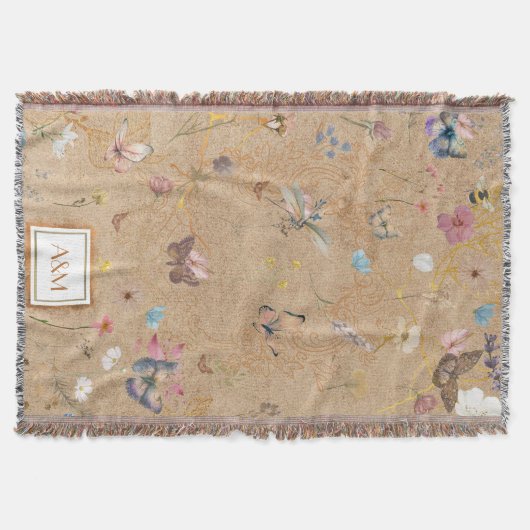 Vlindertuin  gooien deken (Voorkant)