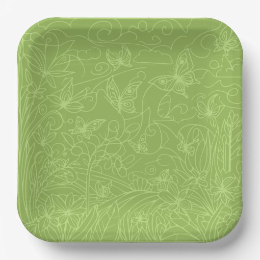 Vlindertuin Groen Papieren Bordje (Voorkant)
