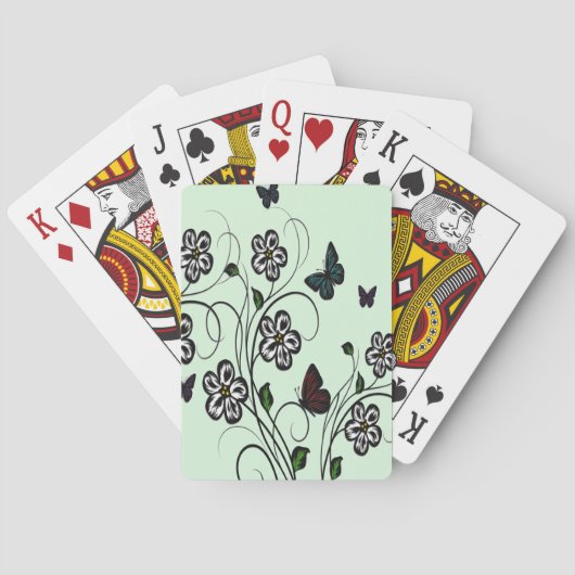 Vlindertuin Groen Pokerkaarten (Achterkant)