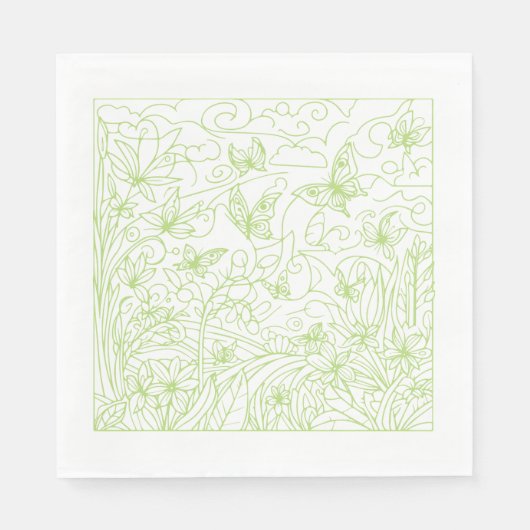 Vlindertuin Groen Servet (Voorkant)