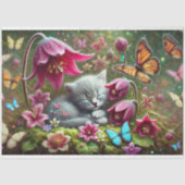 Vlindertuin Kitten Dromen Decoupage  Tissuepapier (Voorkant)