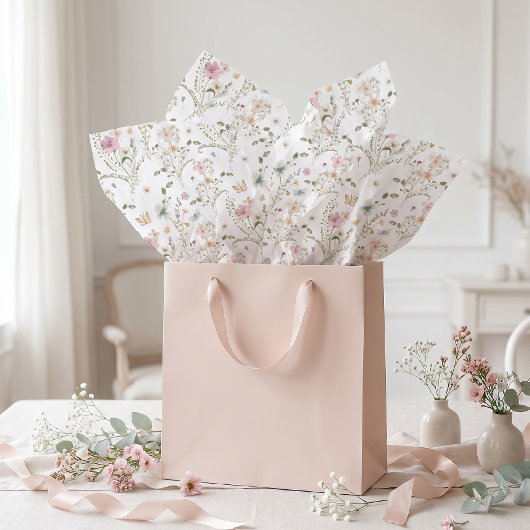 Vlindertuin met wilde bloemen  tissuepapier