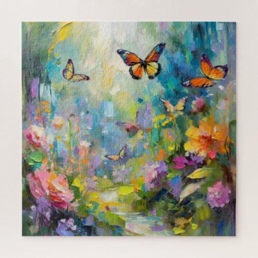 Vlindertuin Moderne Abstracte schilderkunst Legpuzzel (Verticaal)
