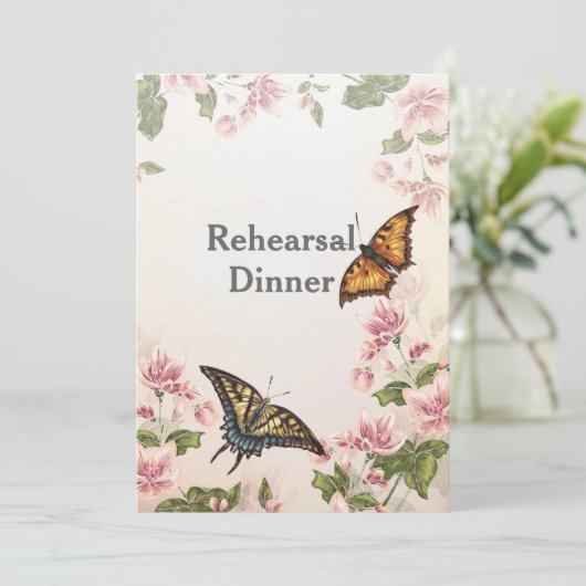 Vlindertuin repetitie diner kaart (Staand voorkant)