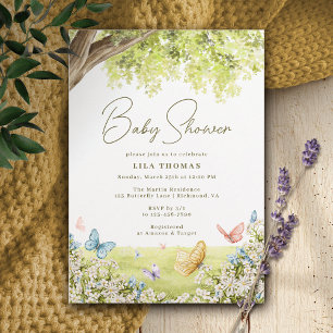 vlindertuin schattig grillig lente Baby shower Kaart