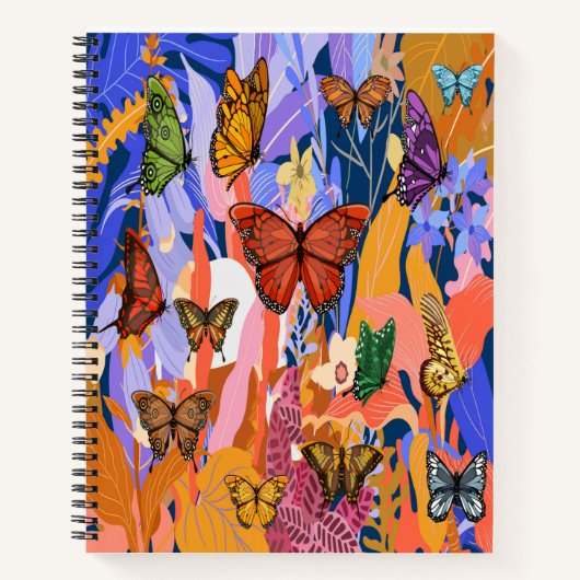 Vlindertuin Spiraal Notebook Notitieboek (Voorkant)