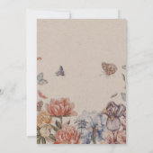 vlindertuin vintage bruiloft kaart (Achterkant)