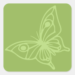 Vlindertuin Vlinder Groen Vierkante Sticker