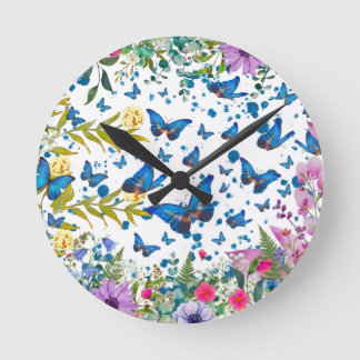 Vlindertuin Wandklok - Artistiek Bloemstuk Tijd