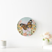 Vlindertuin...wandklok Ronde Klok (Huis)