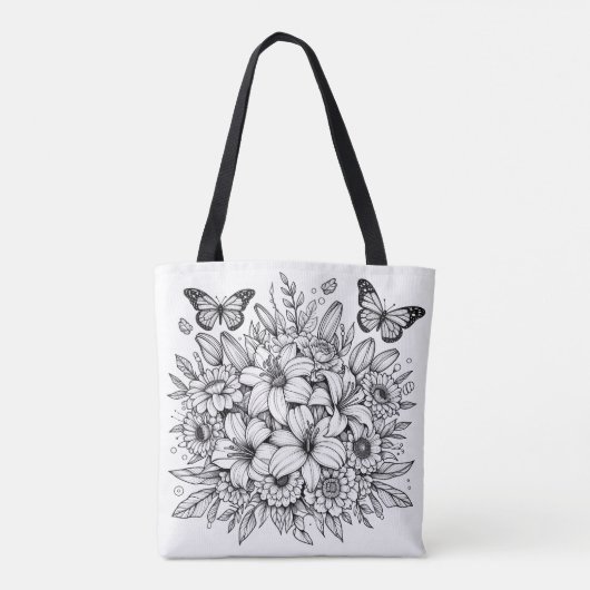 vlindertuinkleuring tote bag (Achterkant)